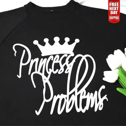 Princess Problems Printed Sweatshirt, Funny Princes Crewneck Sweatshirt, Princess Pullover Jumper for Womens, Funny Christmas Gifts for Her