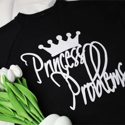 Princess Problems Printed Sweatshirt, Funny Princes Crewneck Sweatshirt, Princess Pullover Jumper for Womens, Funny Christmas Gifts for Her