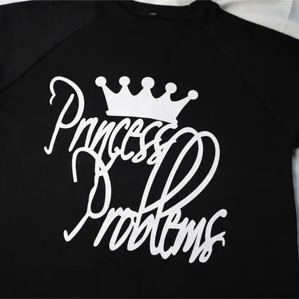 Princess Problems Printed Sweatshirt, Funny Princes Crewneck Sweatshirt, Princess Pullover Jumper for Womens, Funny Christmas Gifts for Her
