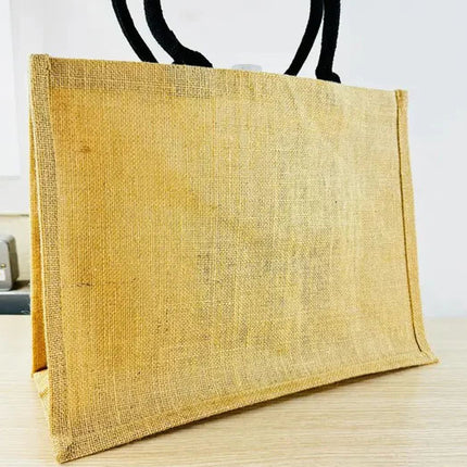 Burlap Jute Tote Bag, Elegant Bridesmaid Tote Bag, Minimalist Laminated Shopping Tote Bag, Bachelorette Party Bag, Best Bridesmaid Gift Idea