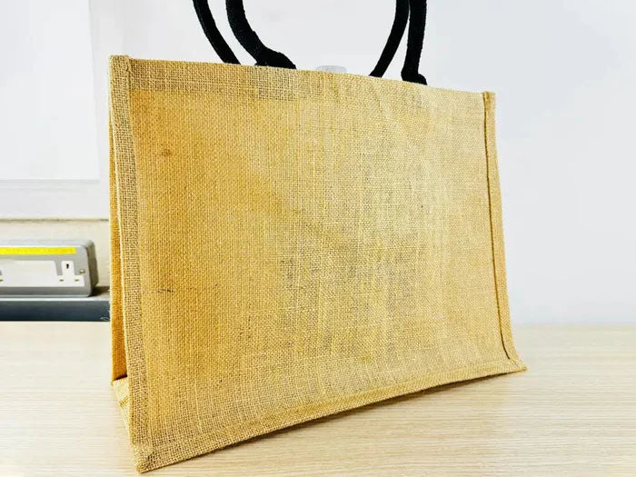 Burlap Jute Tote Bag, Elegant Bridesmaid Tote Bag, Minimalist Laminated Shopping Tote Bag, Bachelorette Party Bag, Best Bridesmaid Gift Idea