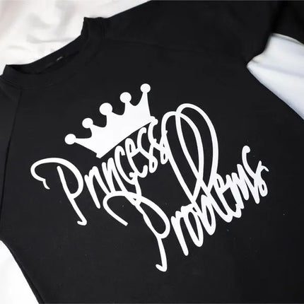 Princess Problems Printed Sweatshirt, Funny Princes Crewneck Sweatshirt, Princess Pullover Jumper for Womens, Funny Christmas Gifts for Her