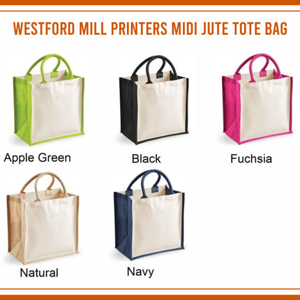 Personalised Floral Tote Bag, Custom Name Wildflowers Jute Tote Bag, Gift for Wife