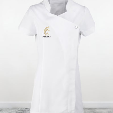 Personalised Embroidered Beauty Tunic, Customised "Any Company Logo" Ladies Nails Lashes Beauty Tunic, Gift for Beautician, Make Up Artist