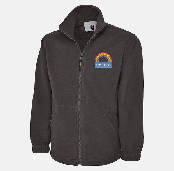 Embroidered Rainbow Medical Fleece, Personalised National Heroes Workers Hospital Monogram Zip Fleece Jacket, Custom Healthcare Outerwear