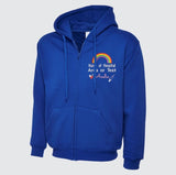 Custom Medical Monogram Embroidered Zip Up Hoodie, Custom Name Rainbow Logo National Healthcare Staff Unisex Hoodie, Gift for Doctors Nurses