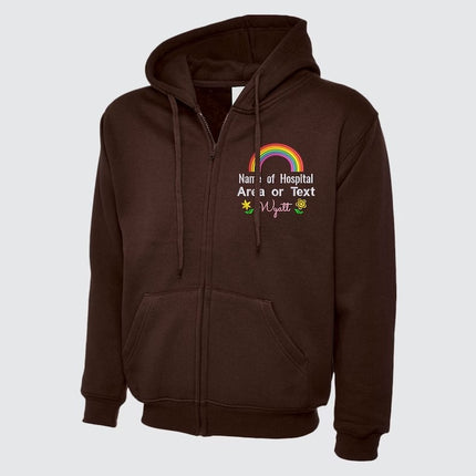 Custom Medical Monogram Embroidered Zip Up Hoodie, Custom Name Rainbow Logo National Healthcare Staff Unisex Hoodie, Gift for Doctors Nurses
