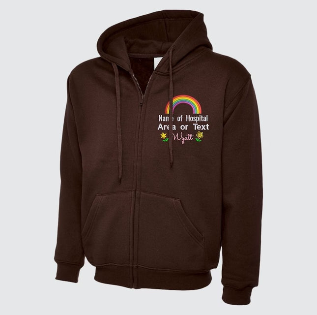 Custom Medical Monogram Embroidered Zip Up Hoodie, Custom Name Rainbow Logo National Healthcare Staff Unisex Hoodie, Gift for Doctors Nurses