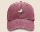 Vintage Cap, CHICKADEE Embroidered Baseball Hat, Wildlife Animal Sun Hats, Embroidery Design Bird On Cap, Cotton Summer Fashion Trucker Hats