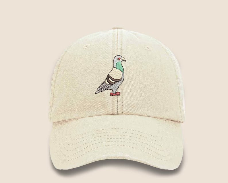 Pigeon Vintage Snapback Hat, Embroidery Bird Design Pigeon Baseball Cap, Comfort Colors Cotton Adult Unisex Wildlife Hat,