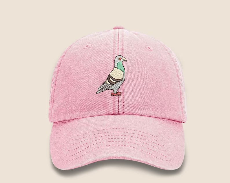 Pigeon Vintage Snapback Hat, Embroidery Bird Design Pigeon Baseball Cap, Comfort Colors Cotton Adult Unisex Wildlife Hat,