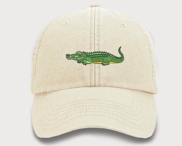 Wildlife Baseball Cap, Embroidered Alligator Vintage Hat, Comfort Colors Snapback Sun Hat, Comfy Cotton Unisex Caps, Alligator Cool Dad Hat