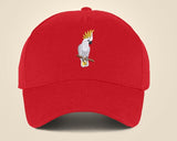 Embroidered Cap, Embroider White Cockatoo Parrot Hat, Wildlife Baseball Fitted Snapback Cap, Embroidered 5 Panel Trucker Hat Bird Lover Gift