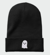 Bat Ghost Beanie, Embroidered Halloween Beanie, Winter Season Comfy Headwear, Ghost Bat Designs Monogrammed Beanie Hat, Embroidery Hat