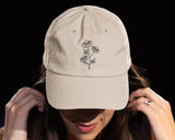 Embroidered Floral Baseball Hat, Daisy Flower Embroidery Design On Cap, Comfy Snapback Easy Fit Dad Hat, Nature Flowers Lover Womens Gift