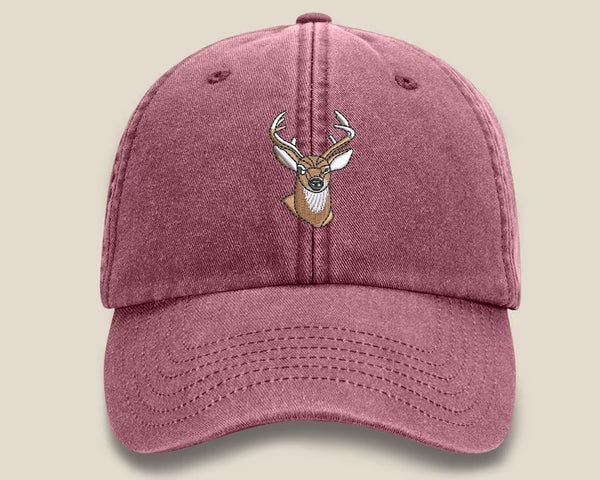 Whitetail Deer Embroidered Cap, Wildlife Baseball Hat with Animal On It, Vintage Retro Casual Summer Caps, Hats Collection