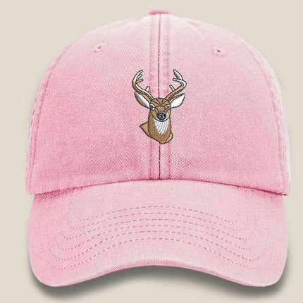 Whitetail Deer Embroidered Cap, Wildlife Baseball Hat with Animal On It, Vintage Retro Casual Summer Caps, Hats Collection