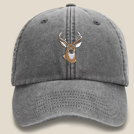 Whitetail Deer Embroidered Cap, Wildlife Baseball Hat with Animal On It, Vintage Retro Casual Summer Caps, Hats Collection