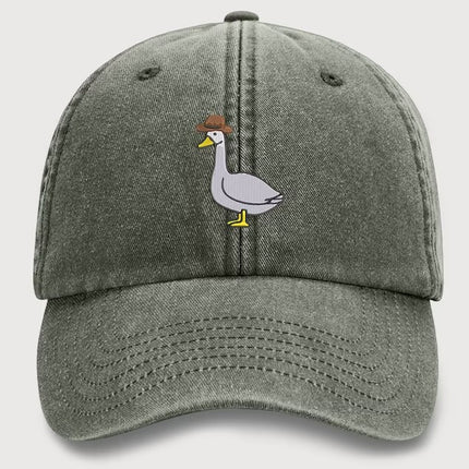 Goose Embroidery Design Vintage Hat, Cowboy Hat Goose Unisex Baseball Cap, Cool Goose 100 Cotton Vintage Style Bird Hat,