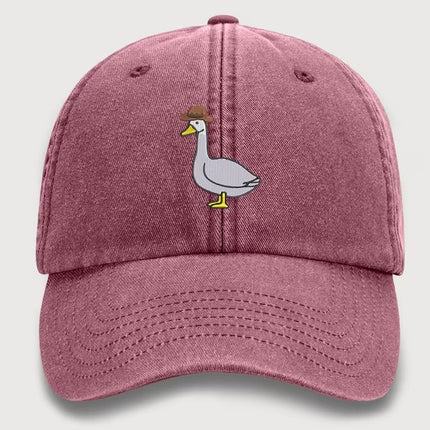 Goose Embroidery Design Vintage Hat, Cowboy Hat Goose Unisex Baseball Cap, Cool Goose 100 Cotton Vintage Style Bird Hat,