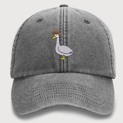Goose Embroidery Design Vintage Hat, Cowboy Hat Goose Unisex Baseball Cap, Cool Goose 100 Cotton Vintage Style Bird Hat,