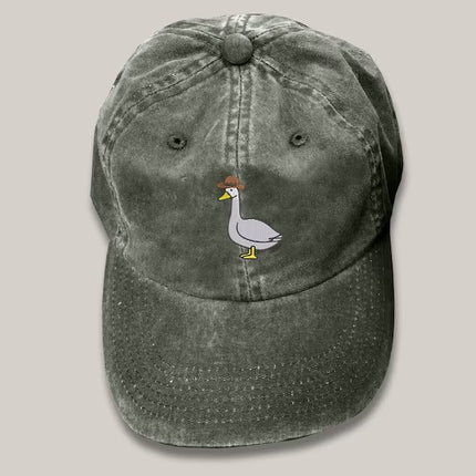 Goose Embroidery Design Vintage Hat, Cowboy Hat Goose Unisex Baseball Cap, Cool Goose 100 Cotton Vintage Style Bird Hat,
