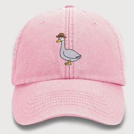 Goose Embroidery Design Vintage Hat, Cowboy Hat Goose Unisex Baseball Cap, Cool Goose 100 Cotton Vintage Style Bird Hat,