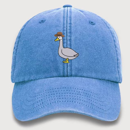 Goose Embroidery Design Vintage Hat, Cowboy Hat Goose Unisex Baseball Cap, Cool Goose 100 Cotton Vintage Style Bird Hat,