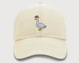 Goose Embroidery Design Vintage Hat, Cowboy Hat Goose Unisex Baseball Cap, Cool Goose 100 Cotton Vintage Style Bird Hat,