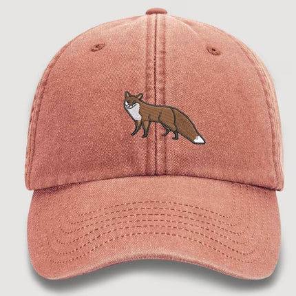 RED FOX Embroidered Baseball Cap, Wildlife Baseball Hat with Animal on It, Adjustable Snapback Unisex Hat, Adult Gift Cap,