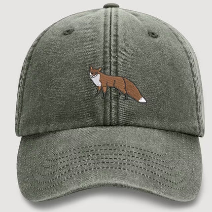 RED FOX Embroidered Baseball Cap, Wildlife Baseball Hat with Animal on It, Adjustable Snapback Unisex Hat, Adult Gift Cap,