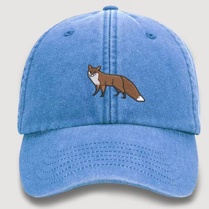 RED FOX Embroidered Baseball Cap, Wildlife Baseball Hat with Animal on It, Adjustable Snapback Unisex Hat, Adult Gift Cap,