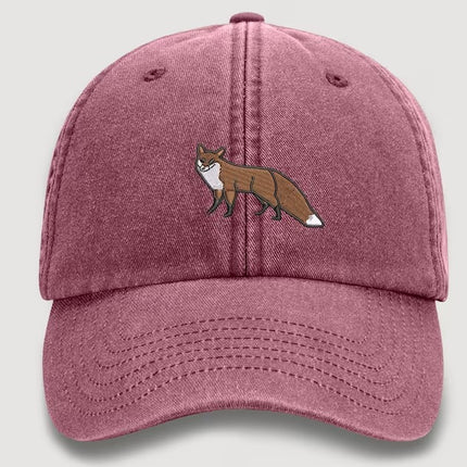 RED FOX Embroidered Baseball Cap, Wildlife Baseball Hat with Animal on It, Adjustable Snapback Unisex Hat, Adult Gift Cap,