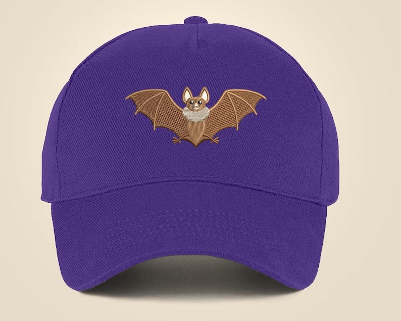 Bat Embroidered Cap, Comfort Colors Baseball Hat, Summer Season Fitted Snapback Cap, 100 Cotton Wildlife Cool Dad Sun Hat, Animal Lover Gift