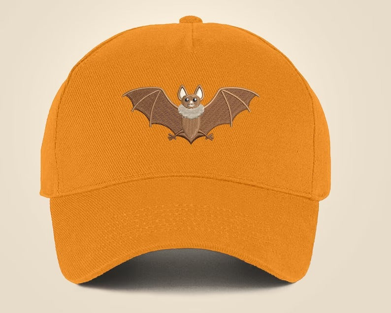 Bat Embroidered Cap, Comfort Colors Baseball Hat, Summer Season Fitted Snapback Cap, 100 Cotton Wildlife Cool Dad Sun Hat, Animal Lover Gift