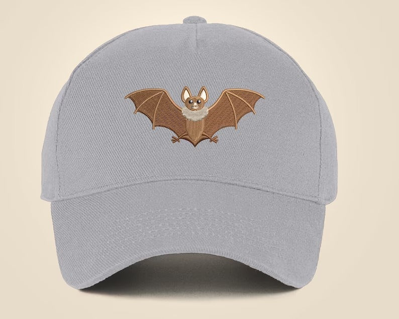 Bat Embroidered Cap, Comfort Colors Baseball Hat, Summer Season Fitted Snapback Cap, 100 Cotton Wildlife Cool Dad Sun Hat, Animal Lover Gift