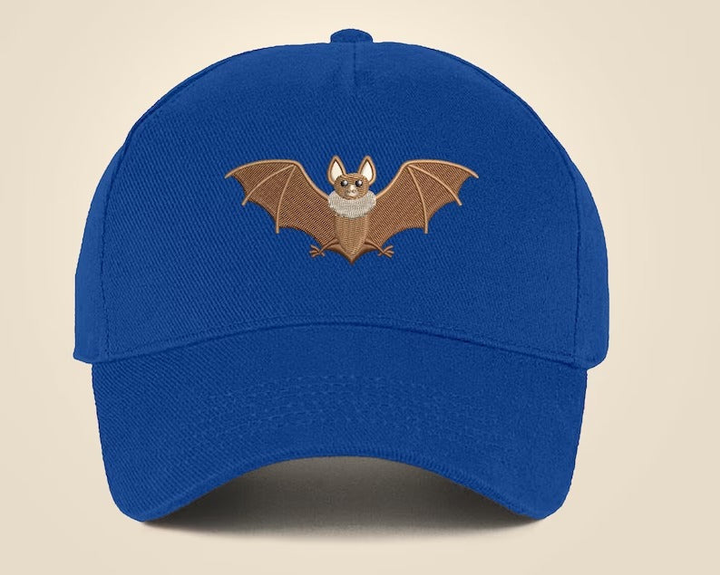 Bat Embroidered Cap, Comfort Colors Baseball Hat, Summer Season Fitted Snapback Cap, 100 Cotton Wildlife Cool Dad Sun Hat, Animal Lover Gift