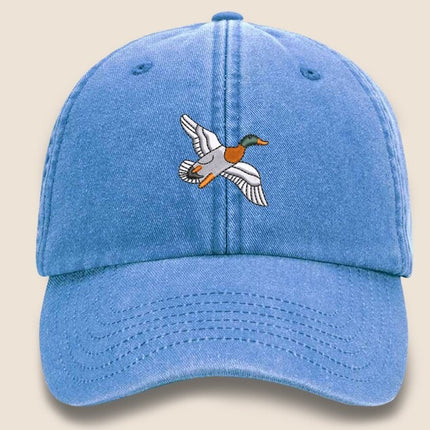 Duck Vintage Baseball Cap, Mallard Duck Embroider Design Cool Dad Hat, Adult Unisex Snapback Sun Hat, Vintage Cotton Hat,