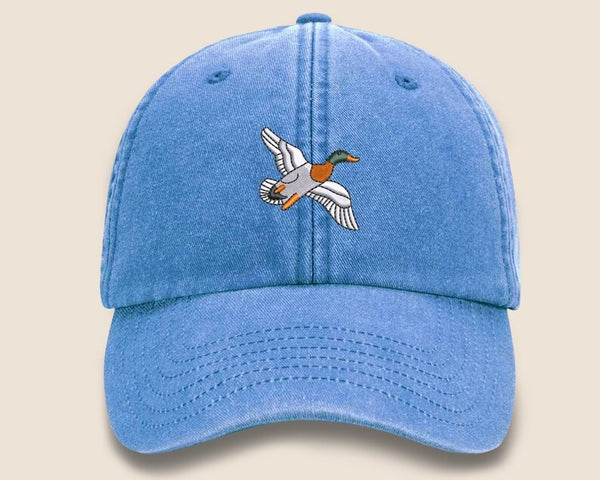 Duck Vintage Baseball Cap, Mallard Duck Embroider Design Cool Dad Hat, Adult Unisex Snapback Sun Hat, Vintage Cotton Hat,