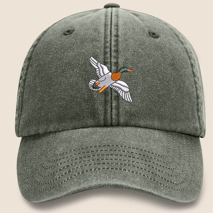 Duck Vintage Baseball Cap, Mallard Duck Embroider Design Cool Dad Hat, Adult Unisex Snapback Sun Hat, Vintage Cotton Hat,