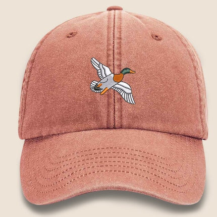 Duck Vintage Baseball Cap, Mallard Duck Embroider Design Cool Dad Hat, Adult Unisex Snapback Sun Hat, Vintage Cotton Hat,