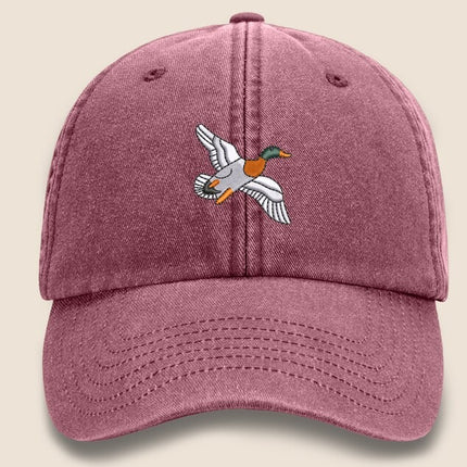 Duck Vintage Baseball Cap, Mallard Duck Embroider Design Cool Dad Hat, Adult Unisex Snapback Sun Hat, Vintage Cotton Hat,