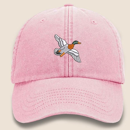 Duck Vintage Baseball Cap, Mallard Duck Embroider Design Cool Dad Hat, Adult Unisex Snapback Sun Hat, Vintage Cotton Hat,