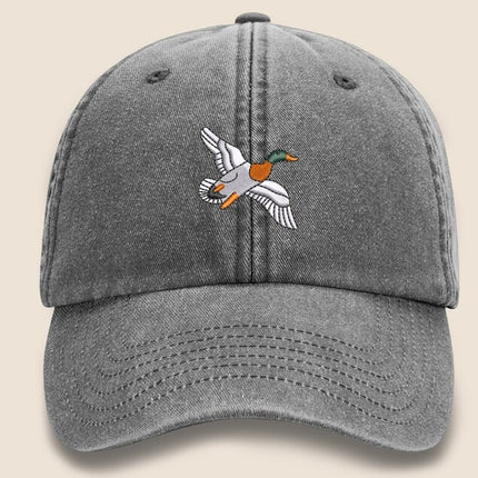 Duck Vintage Baseball Cap, Mallard Duck Embroider Design Cool Dad Hat, Adult Unisex Snapback Sun Hat, Vintage Cotton Hat,