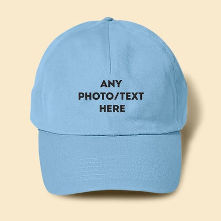 Custom Photo Baseball Caps, Personalised Image Printed Trucker Hat, Comfort Colors Unisex Sun Hat, Vaccation Matching Birthday Unique Gifts