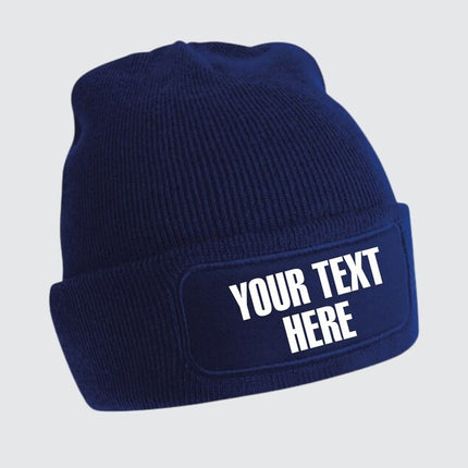 Personalised Printed Beanie Cap, Custom Monogrammed Front Logo Text Beanie for Men Women, Comfort Color Winter Season Unisex Soft Beanie Cap