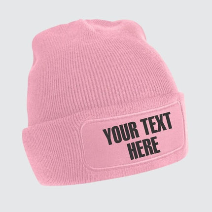 Personalised Printed Beanie Cap, Custom Monogrammed Front Logo Text Beanie for Men Women, Comfort Color Winter Season Unisex Soft Beanie Cap