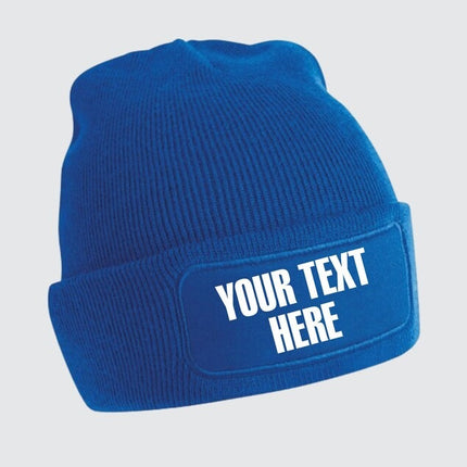 Personalised Printed Beanie Cap, Custom Monogrammed Front Logo Text Beanie for Men Women, Comfort Color Winter Season Unisex Soft Beanie Cap