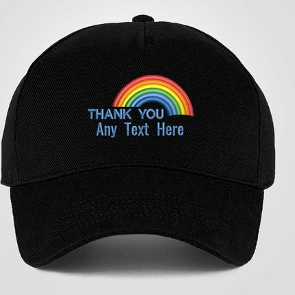 Custom Cap, Personalised Medical Logo Hat, Embroidered Rainbow Fitting Snapback, Thank You Doctor Nurse Healthcare Workers Staff Heroes Gift