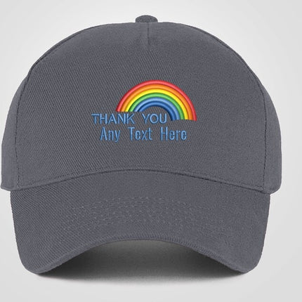 Custom Cap, Personalised Medical Logo Hat, Embroidered Rainbow Fitting Snapback, Thank You Doctor Nurse Healthcare Workers Staff Heroes Gift